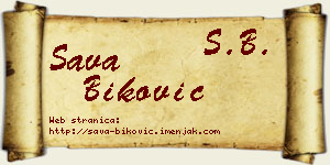 Sava Biković vizit kartica